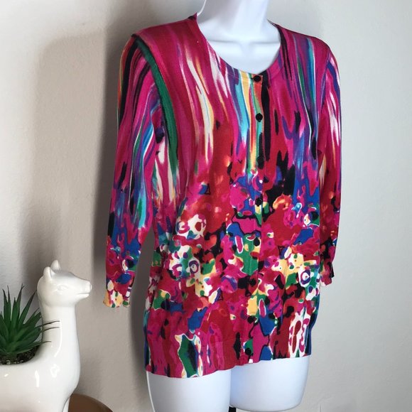 Joseph A Sweaters - Joseph A. Sweater | Multi Fuchsia | Medium